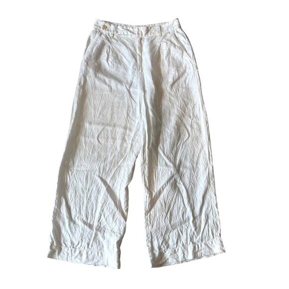 Madewell Harlow Wide-Leg Pants 100% Linen White Women's Size 8 - Picture 5 of 8